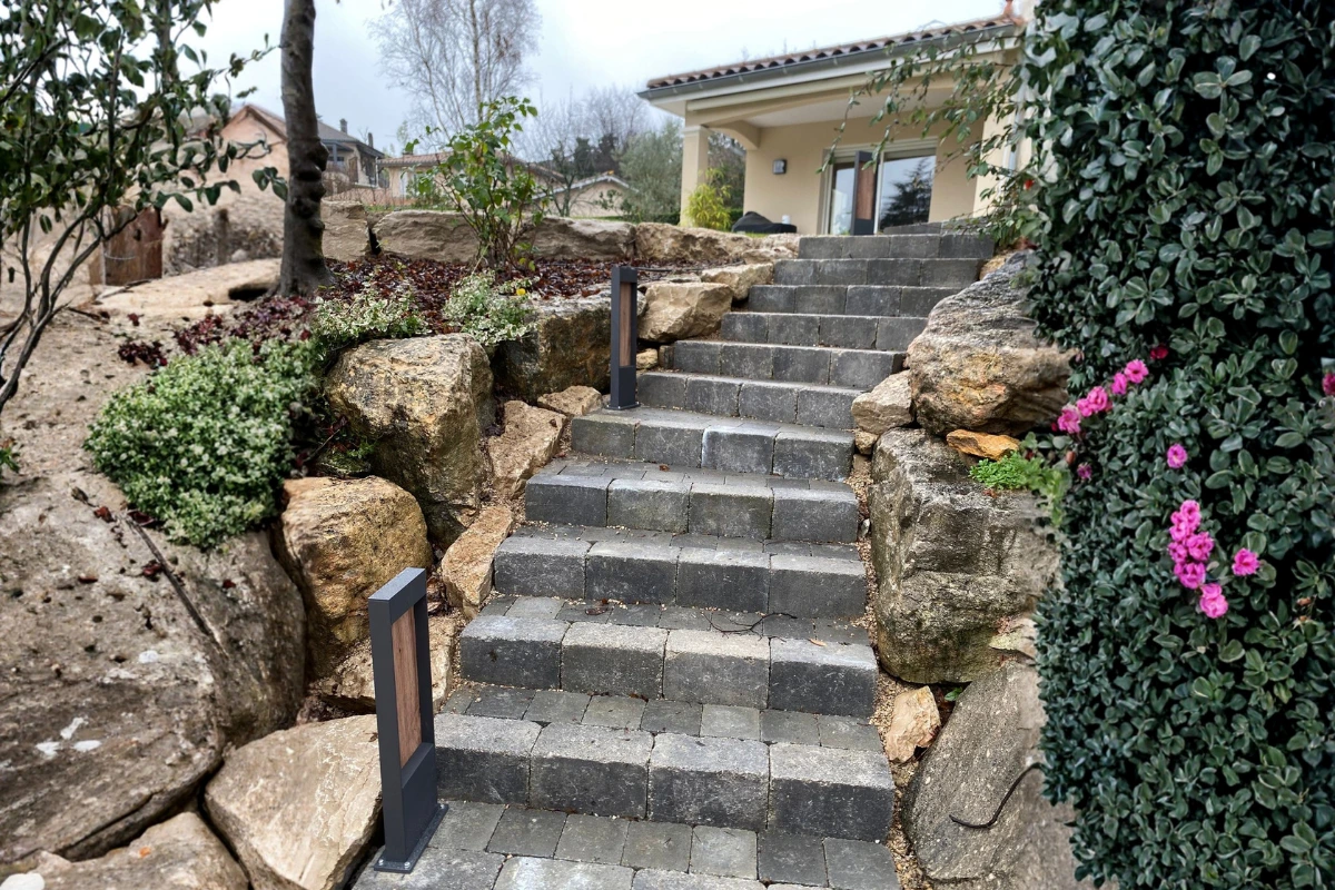 Éclairage escalier extérieur